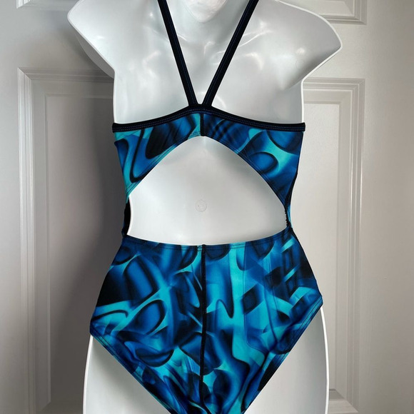 The Finals Competition One Piece Swimsuit Geometric Print XXS/30 Bright Blue - Picture 10 of 16